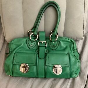 Marc Jacobs Venetia Green Leather Satchel Bag